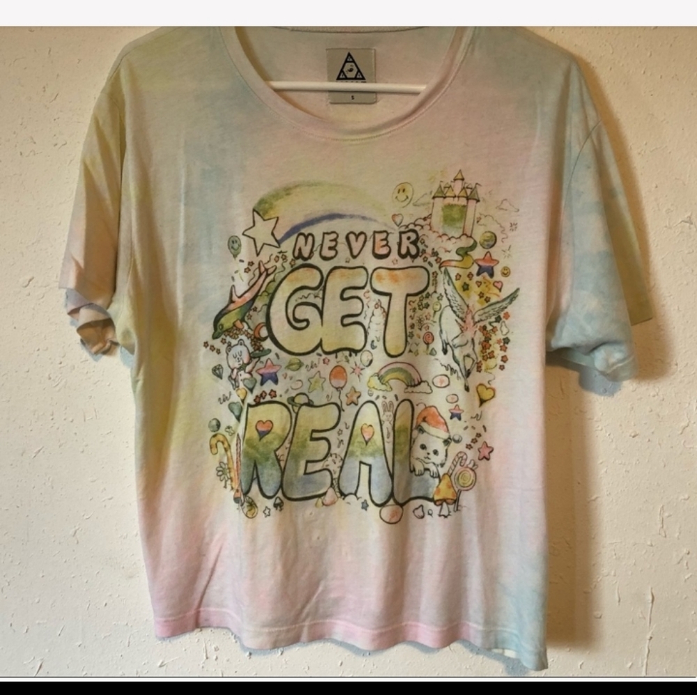Rare UNIF Never Get Real Tee Shirt Top Sz S GUC